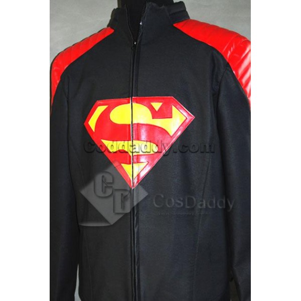 Smallville Clark Kent Black Leather Jacket Cosplay...