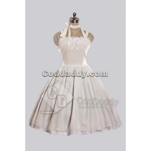 White Cotton Cute Lolita Dress Cosplay Costume