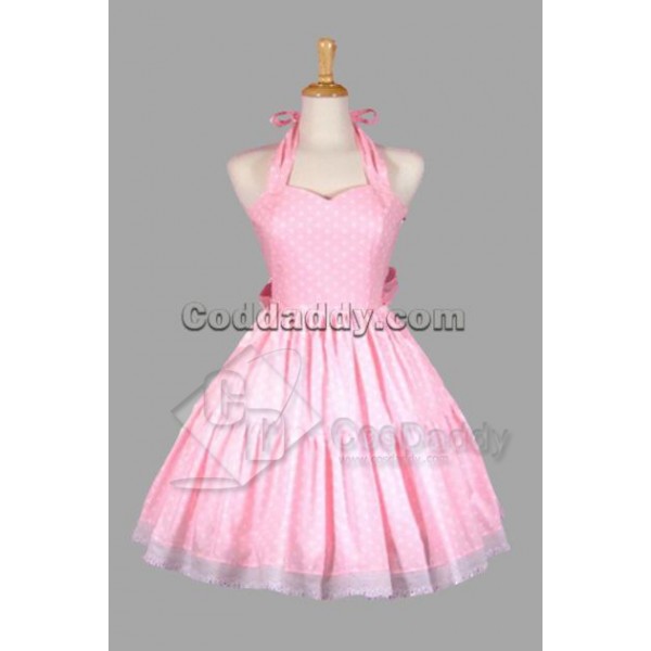 Pink Cotton Sweet Lolita Dress Cosplay Costume 