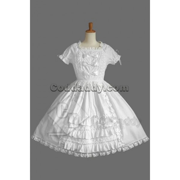 Gothic Lolita Dress Short-Sleeve Maid's Uniform Wh...