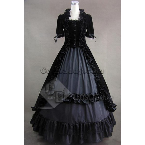 Renaissance Gothic Lolita Velvet Dress Ball Gown C...