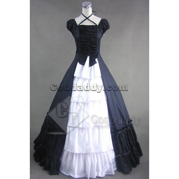 Civil War Gothic Lolita Satin Ball Gown Dress Cosp...
