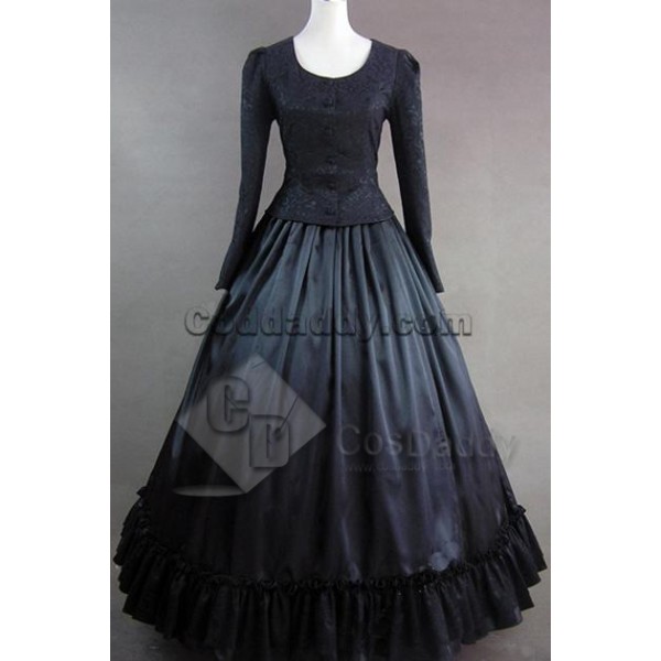 Civil War Victorian Brocaded Ball Gown Dress Prom Cosplay Costume