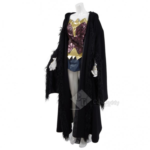 CosDaddy Wonder Woman Diana Prince Battle Suit + Black Cloak Cosplay Costume