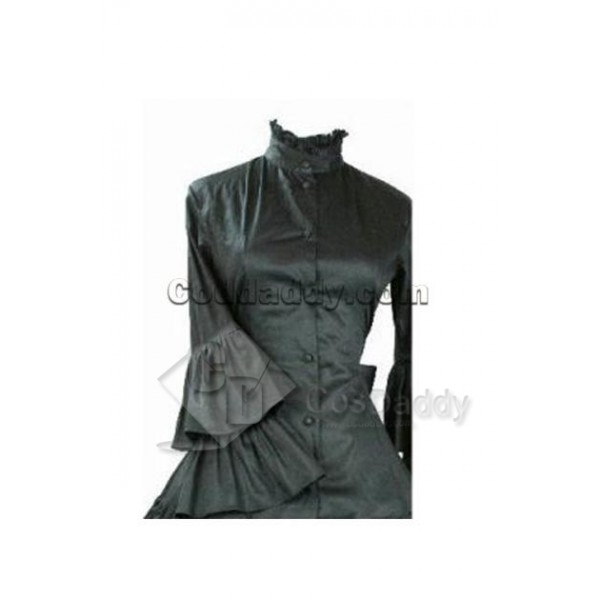 Gothic Lolita Long Sleeve Black Dress Cosplay Costume