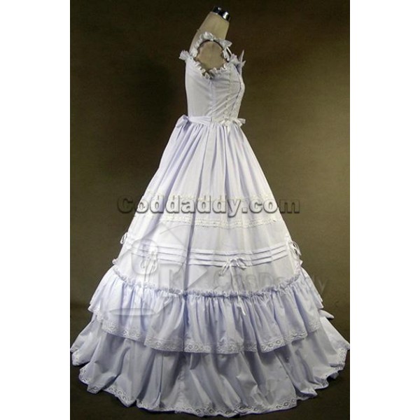Southern Belle Gothic Lolita Ball Gown Dress White Cosplay Costume 