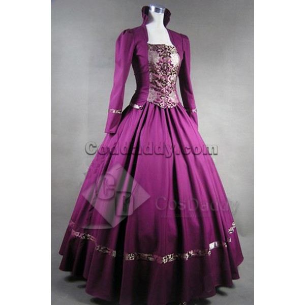 Gothic Victorian Brocade Dress Ball Gown Cosplay Costume 