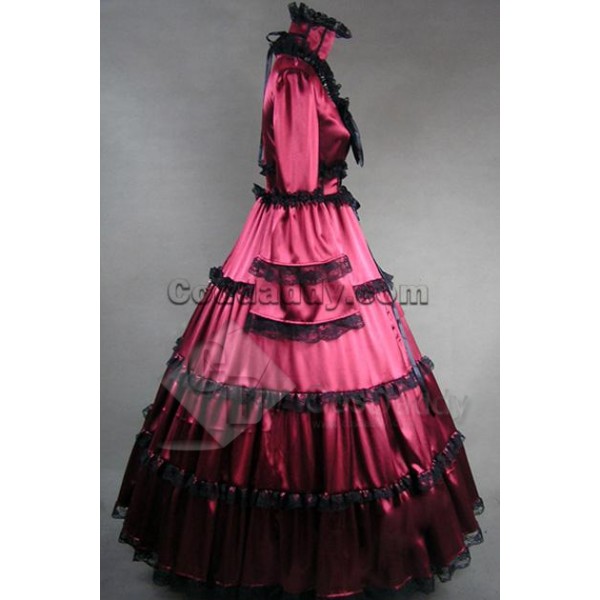 Southern Belle Gothic Lolita Satin Dress Ball Gown Prom Cosplay Costume 
