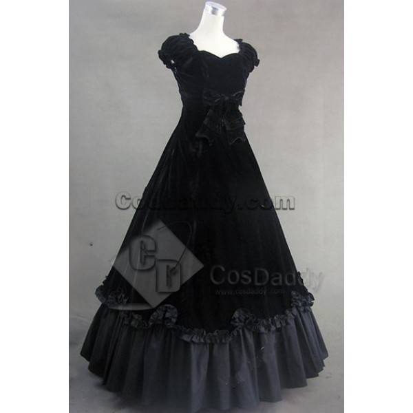 Southern Belle Civil War Satin Ball Gown Dress Cosplay Costume 