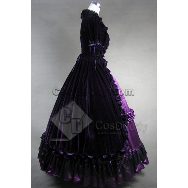 Lolita Renaissance Prom Velvet Dress Ball Gown Cosplay Costume 