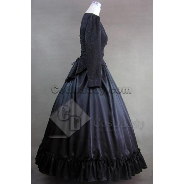 Civil War Victorian Brocaded Ball Gown Dress Prom Cosplay Costume