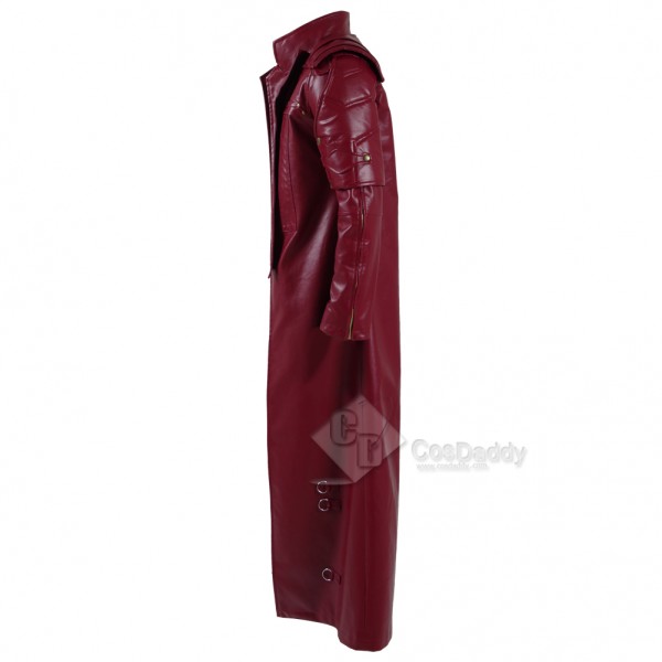 Cosdaddy Guardians of The Galaxy 2 Peter Quill Star-Lord Red Long Trench Coat Cosplay Costume 