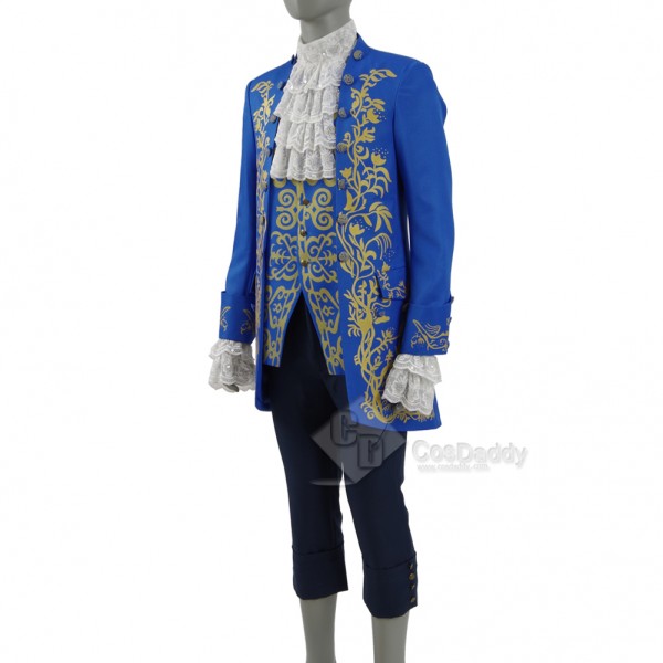 Cosdaddy 2017 New Beauty and the Beast Prince Blue Suit Cosplay Costume