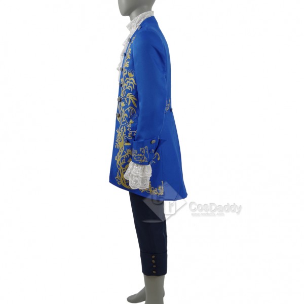 Cosdaddy 2017 New Beauty and the Beast Prince Blue Suit Cosplay Costume