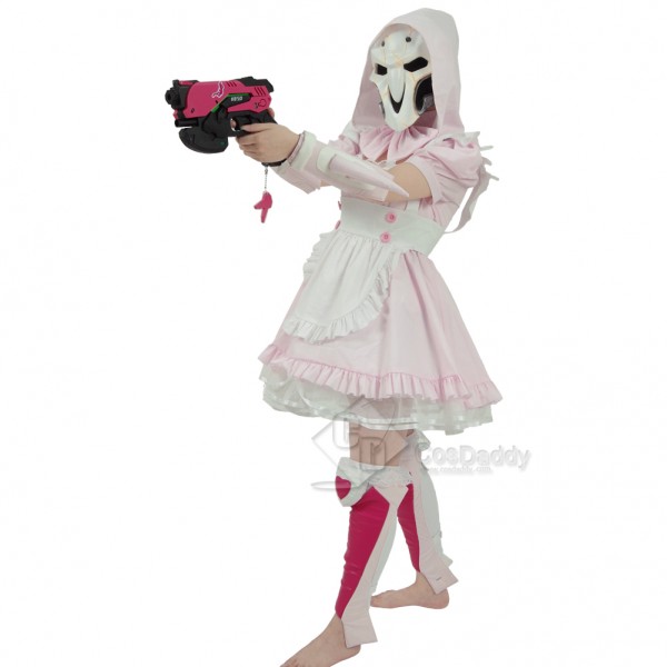 Cosdaddy Overwatch Reaper Gabriel Reyes Pink Knight Dress Cosplay Costume