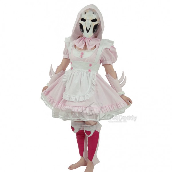 Cosdaddy Overwatch Reaper Gabriel Reyes Pink Knight Dress Cosplay Costume