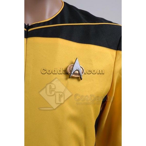Star Trek Voyager Security/Operations Duty Uniform Yellow Jumpsuit Cosplay Costume