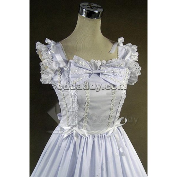 Southern Belle Gothic Lolita Ball Gown Dress White Cosplay Costume 