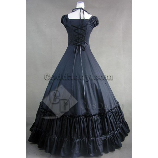 Civil War Gothic Lolita Satin Ball Gown Dress Cosplay Costume