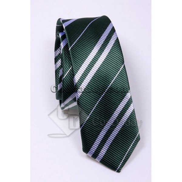 Harry Potter Slytherin Green & Silver Tie Vintage Silk