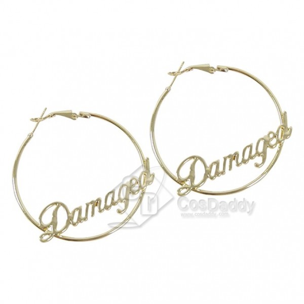 CosDaddy Harley Quinn Womens Fashion Damaged Round Hoop Earrings Set