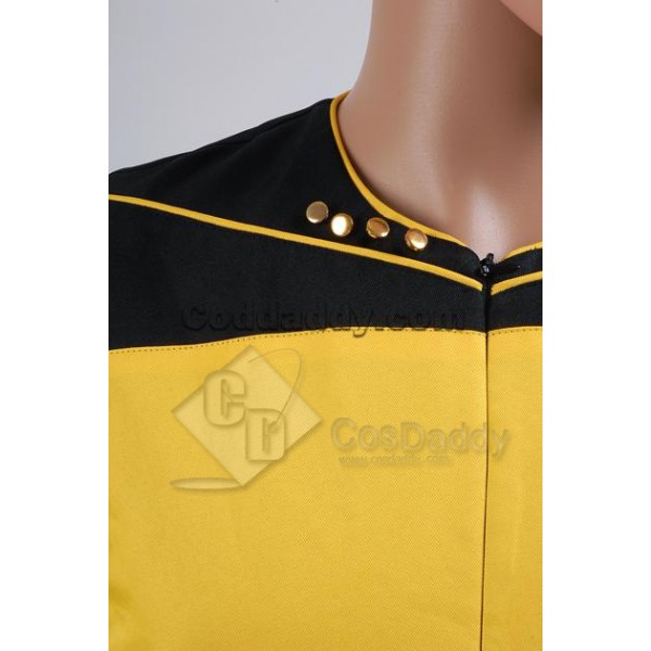 Star Trek Voyager Security/Operations Duty Uniform Yellow Jumpsuit Cosplay Costume