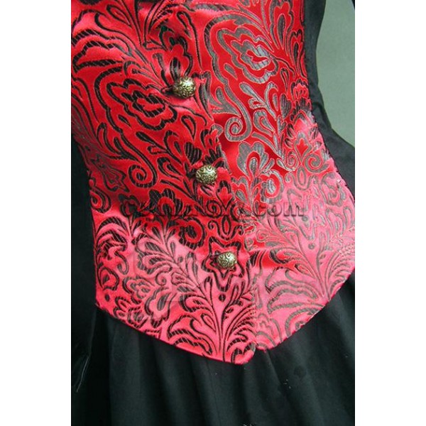 Gothic Victorian Brocaded Jacquard Dress Gown Cosplay Costume