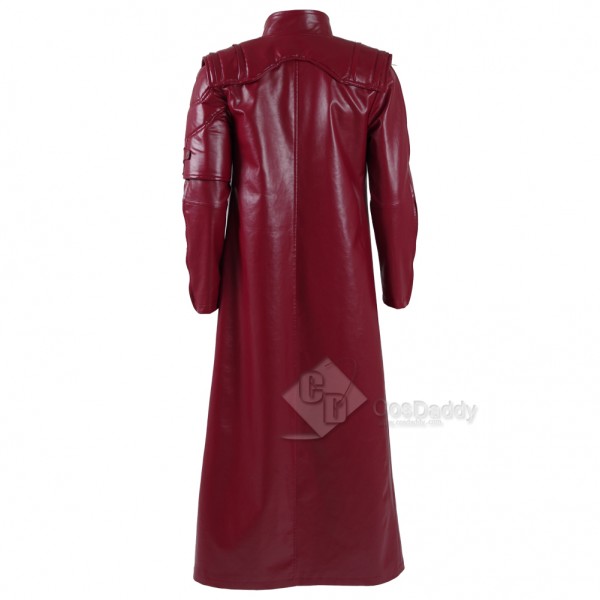 Cosdaddy Guardians of The Galaxy 2 Peter Quill Star-Lord Red Long Trench Coat Cosplay Costume 