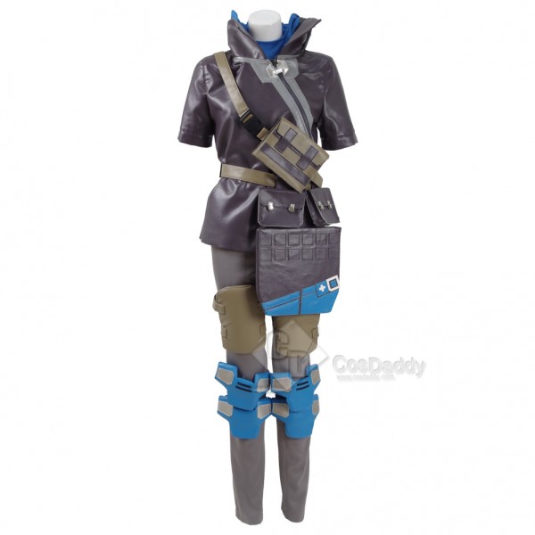 CosDaddy Game OW Ana Costume Cosplay 2016 New Battle Suit Halloween Hoodies Uniforms Full Set with Pauldrons and Kneepad