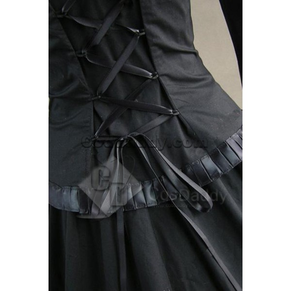 Gothic Victorian Brocaded Jacquard Dress Gown Cosplay Costume
