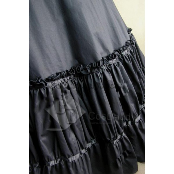 Civil War Gothic Lolita Satin Ball Gown Dress Cosplay Costume