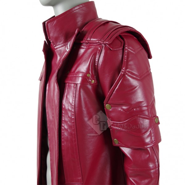 Cosdaddy Guardians of The Galaxy 2 Peter Quill Star-Lord Red Long Trench Coat Cosplay Costume 