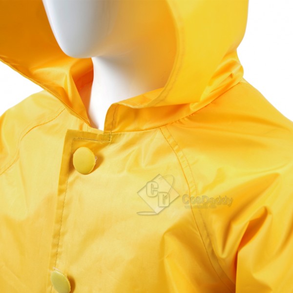 2017 New Stephen King's It Georgie Denbrough Yellow Raincoat Jacket  Cosplay Costume