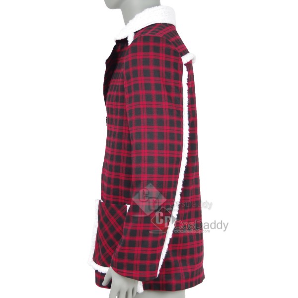 Marvel Comics Deadpool Red And Black Grid Cotton Jacket Coat Cosplay Costume