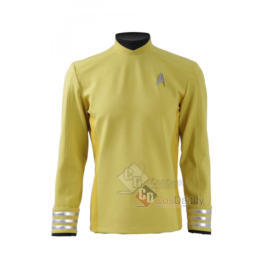 Star Trek Beyond Kirk Commander Unifrom Cosplay Costume Yellow Men's Shirt New 