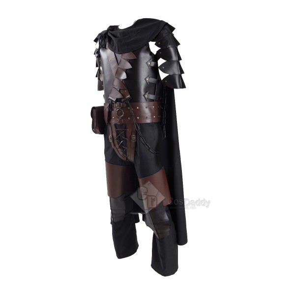 CosDaddy New Anime Berserk Guts Armor Cosplay Costume Halloween Battle Suit For Man Adult With Cloak Kneepads Full Set