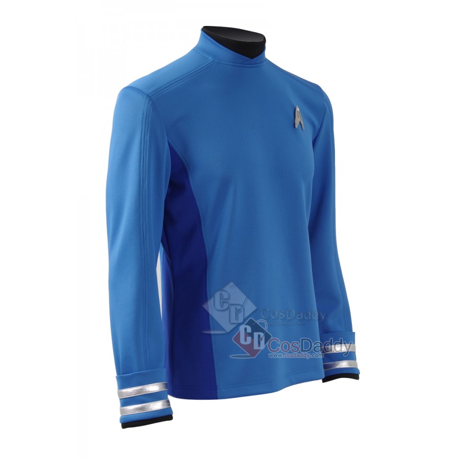 Star Trek Beyond Spock Blue Costume Cosplay Science Officer Uniform Shirts Pin 