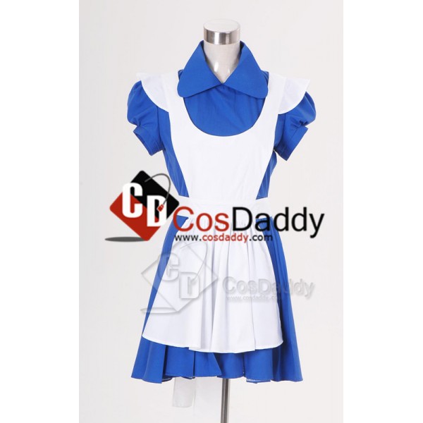 Alice In Wonderland Movie Blue Alice Dress Cosplay Costume