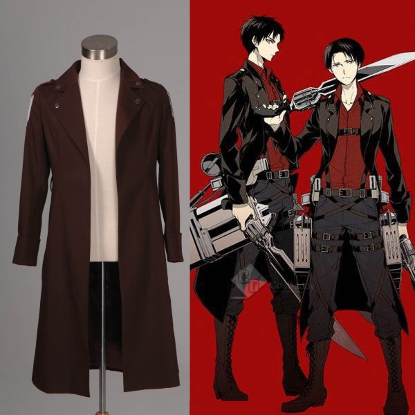 Attack on Titan Shingeki no Kyojin Eren Jaeger Rivaille New Long Coat Cosplay Costume