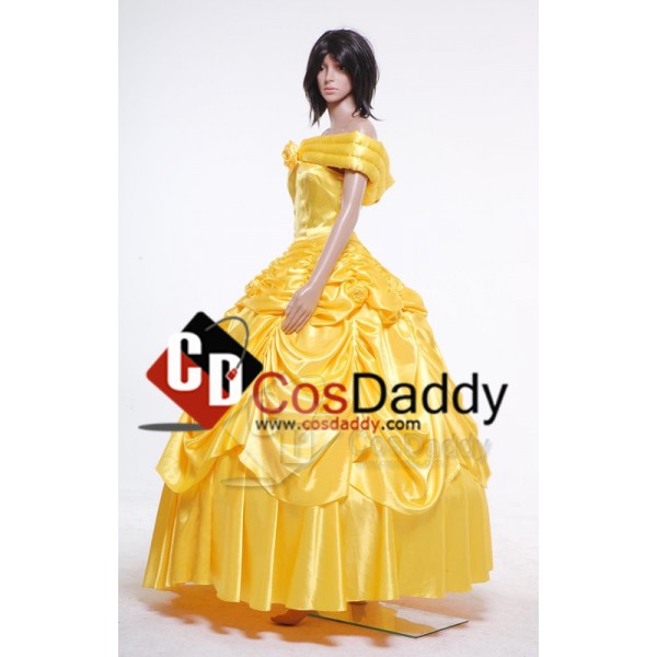 Beauty and the Beast Belle Evening Gown Yellow Dress Cosplay Costume