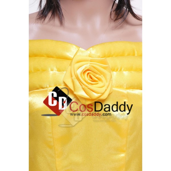 Beauty and the Beast Belle Evening Gown Yellow Dress Cosplay Costume