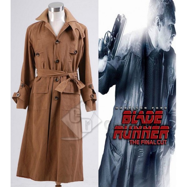 Blade Runner Rick Deckard Trench Coat Cosplay Costume 