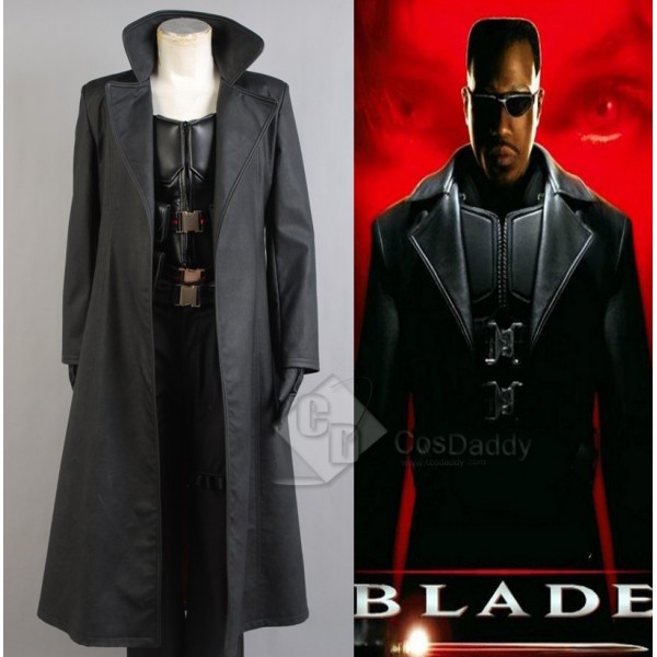 Blade Wesley Snipes the Vampire Slayer Coat Vest Pants Set Cosplay Costume  