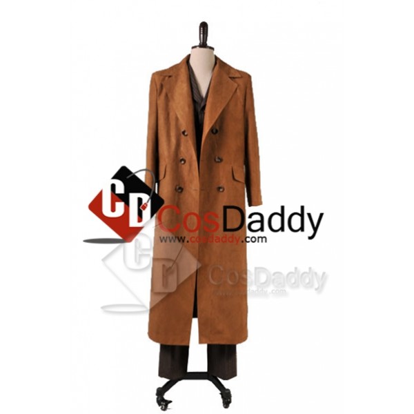 Doctor Who Ten 10th  Brown Trench Coat Suit  full set Costume