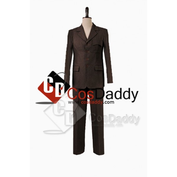 Doctor Who Ten 10th  Brown Trench Coat Suit  full set Costume