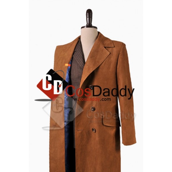 Doctor Who Ten 10th  Brown Trench Coat Suit  full set Costume