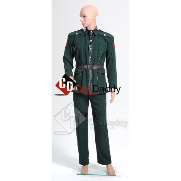 Captain America Red Skull Pants Dark Green Uniform Cosplay Costume