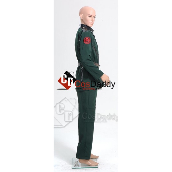 Captain America Red Skull Pants Dark Green Uniform Cosplay Costume