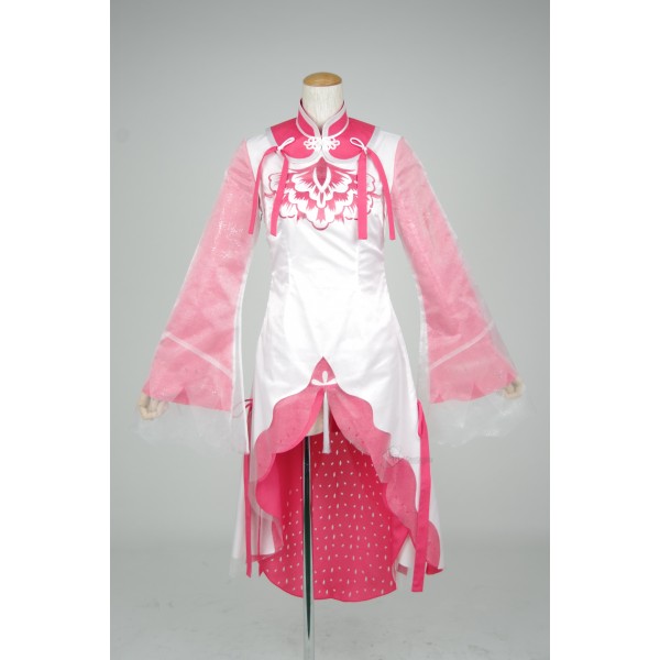 Chinese Game JX Online III White Red Dress Cosplay Costume
