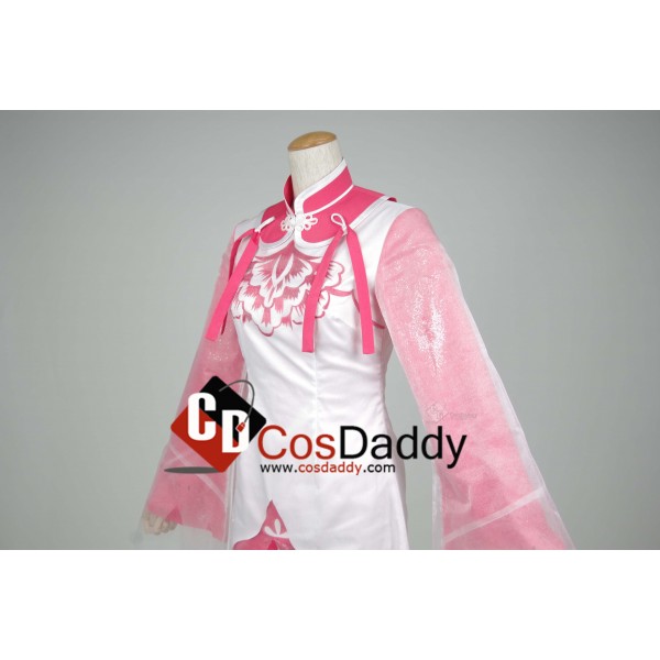 Chinese Game JX Online III White Red Dress Cosplay Costume